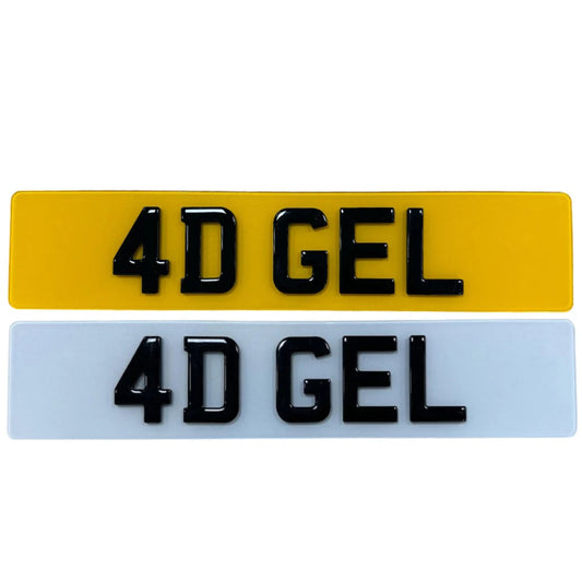 4D Gel Number Plates